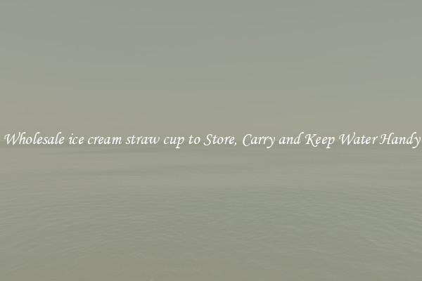 Wholesale ice cream straw cup to Store, Carry and Keep Water Handy