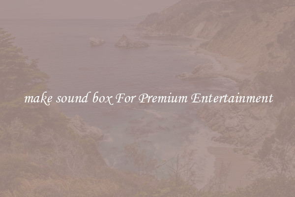 make sound box For Premium Entertainment