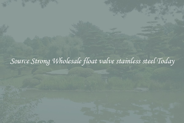 Source Strong Wholesale float valve stainless steel Today