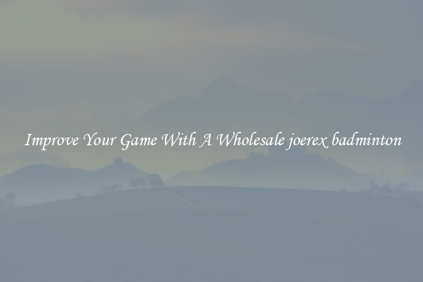 Improve Your Game With A Wholesale joerex badminton